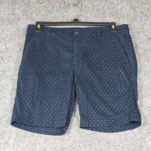 AG Adriano Goldschmied Mens 34 The Wanderer Short Navy Blue Dotted Slim Trouser